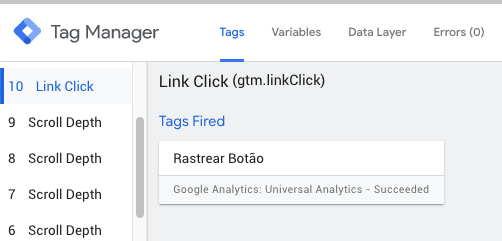 Rastrear Botão Google Tag Manager